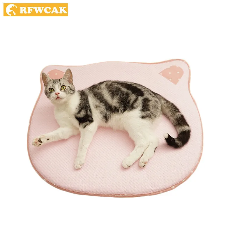 RFWCAK Кошка Кровать Дом Каттен соломы Летние охлаждающие маты Hoopet Cuter одеяло для