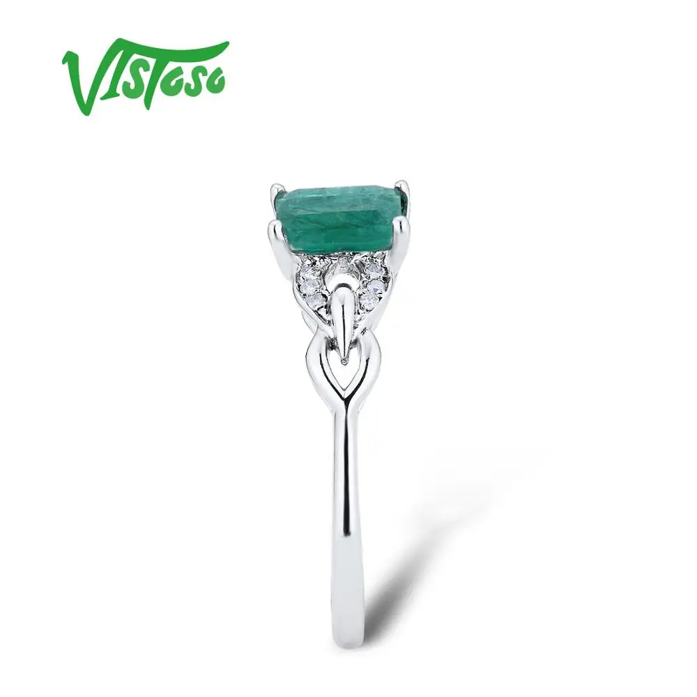 VISTOSO Pure 14 K 585 кольца из белого золота для женщин кольцо сверкающие алмазные