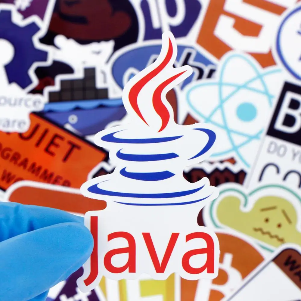 Языковые приложения для интернет программирования 50x с логотипом Java JS php стикером