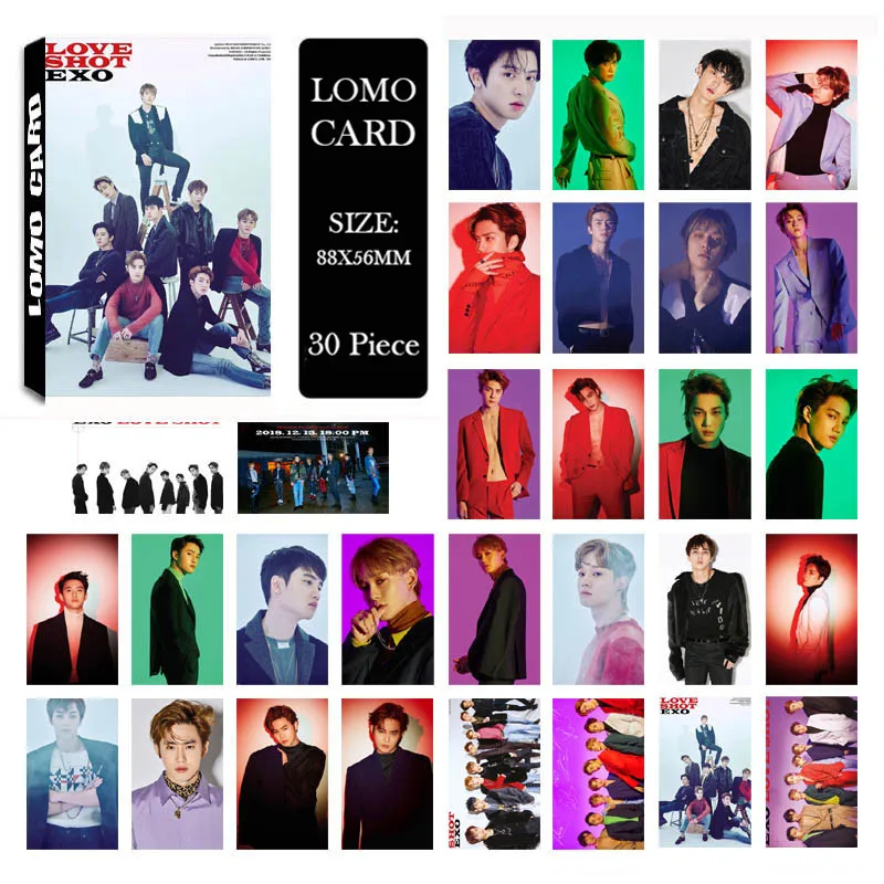 Kpop Exo Don't Mess Up My Tempo Love Shot альбом Lomo карты Новая мода самостоятельно сделанная