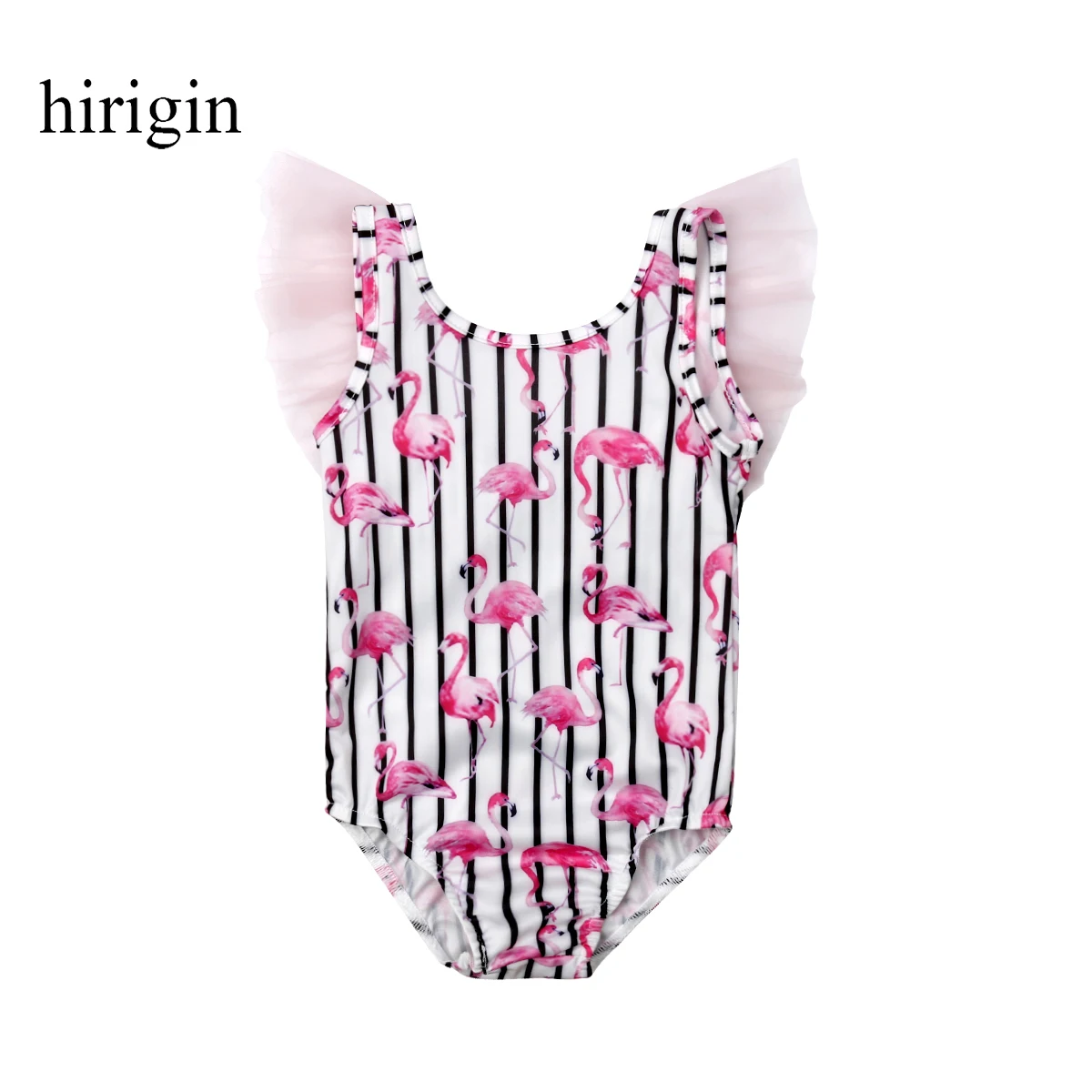 Купальник для девочек с рисунком фламинго пляжная одежда купальники купальные