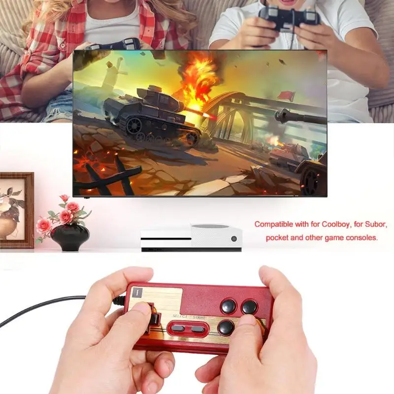 Горячая Проводная 8 битная ТВ машина красного и белого цвета видеоигра игровой