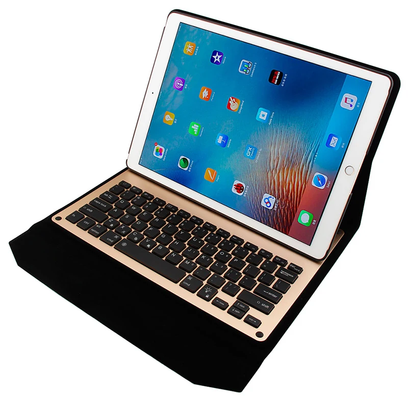 Tablet Case For iPad Pro 12.9'' 2015 2017 Cover Funda Non-removable Aluminum Alloy Bluetooth Keyboard Colourful backlight |