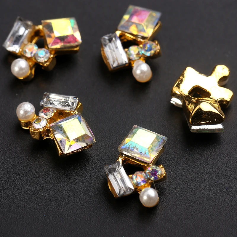 Blueness 10 шт./лот 3D блестящие ногти Стразы стеклянные заклепки клеи для маникюра