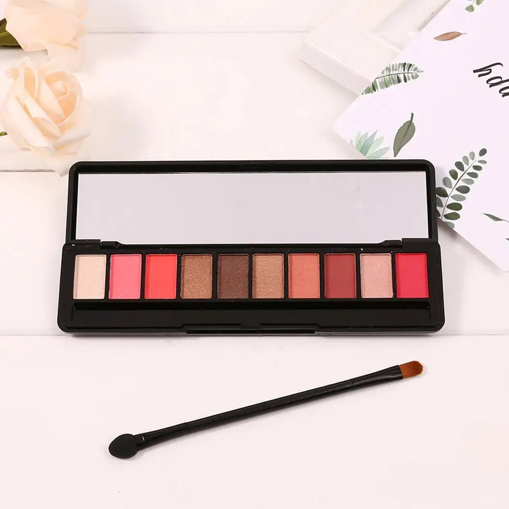 Новый макияж Красота Shimmer Matte Eye Pastic Shadow 10 палитра цветов с двухсторонней 15 г