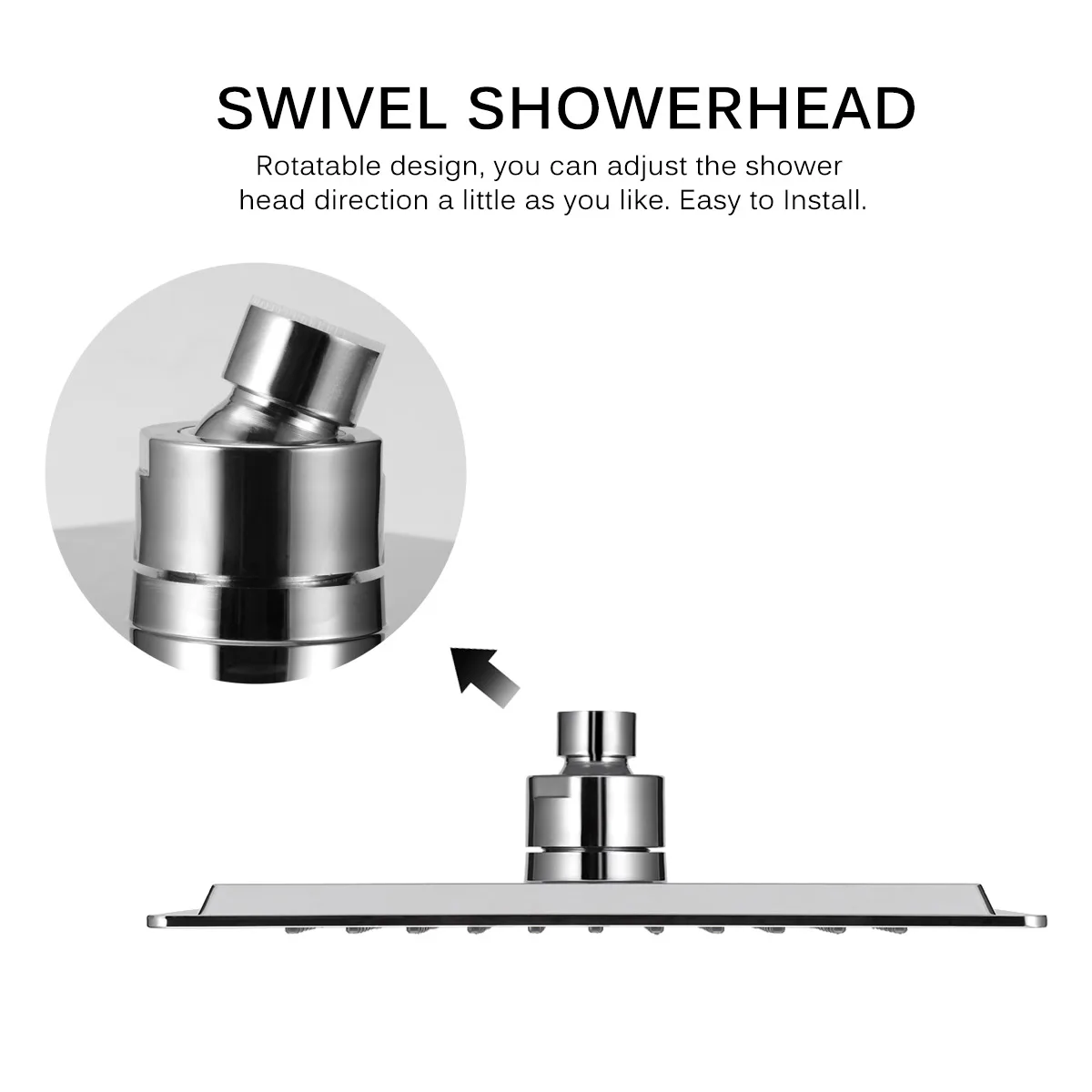 Потолочная насадка для душа хромированная отделка 12 &quotквадратная и настенная