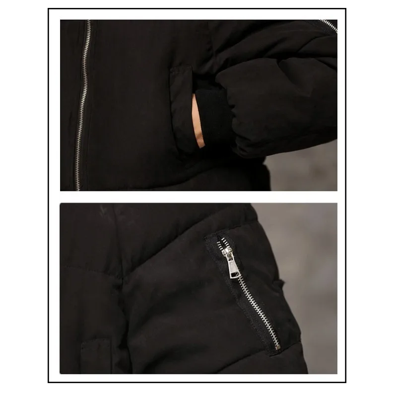 Men's Winter Jacket Large Size Solid Black Zipper Loose Parka Masculina Hoodie Thick Warm Bread Clothing Time limited