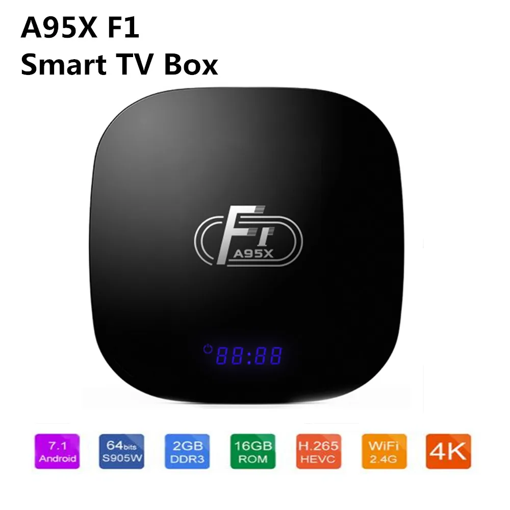 A95X F1 Smart ТВ коробка Android 7 1 Amlogic S905W 4 ядра 2 Гб Оперативная память 16 Встроенная 4G Wi Fi K