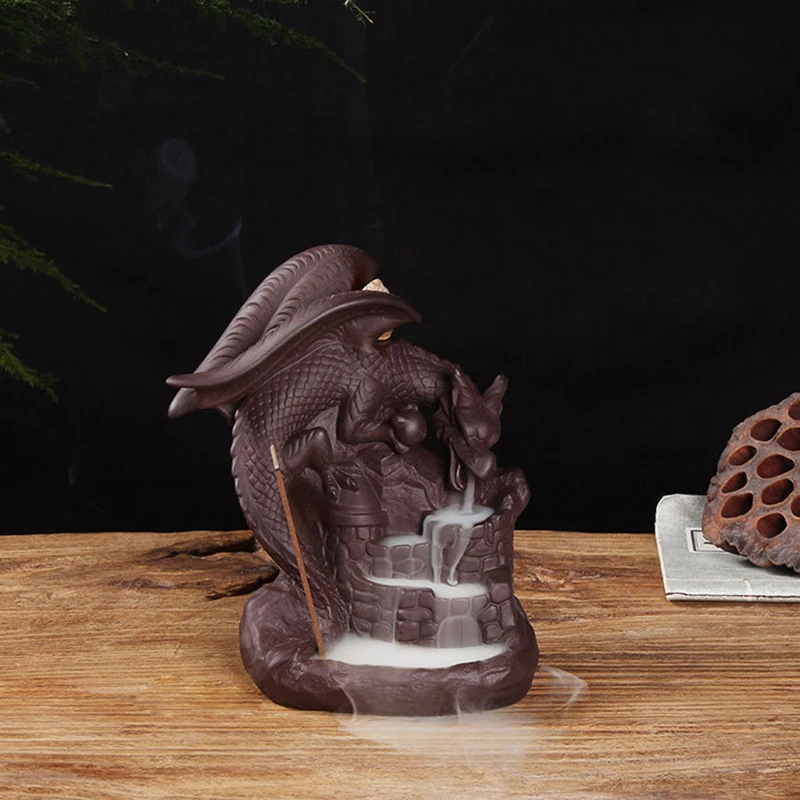 Керамическая дракон ручной работы курильница с обратным потоком держатель