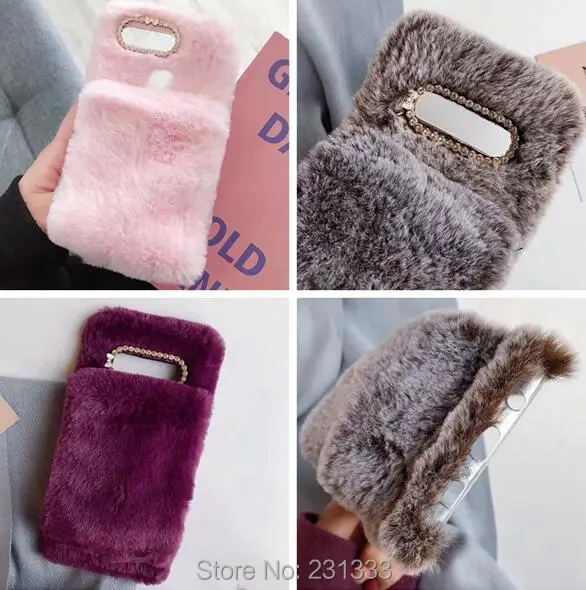 C-ku Алмазный блеск мехового мягкого чехла TPU для Samsung Galaxy S10 PLUS S10E A6S A8S Huawei P30 PRO Lite Удобная кожа для рук Крышка 1шт.