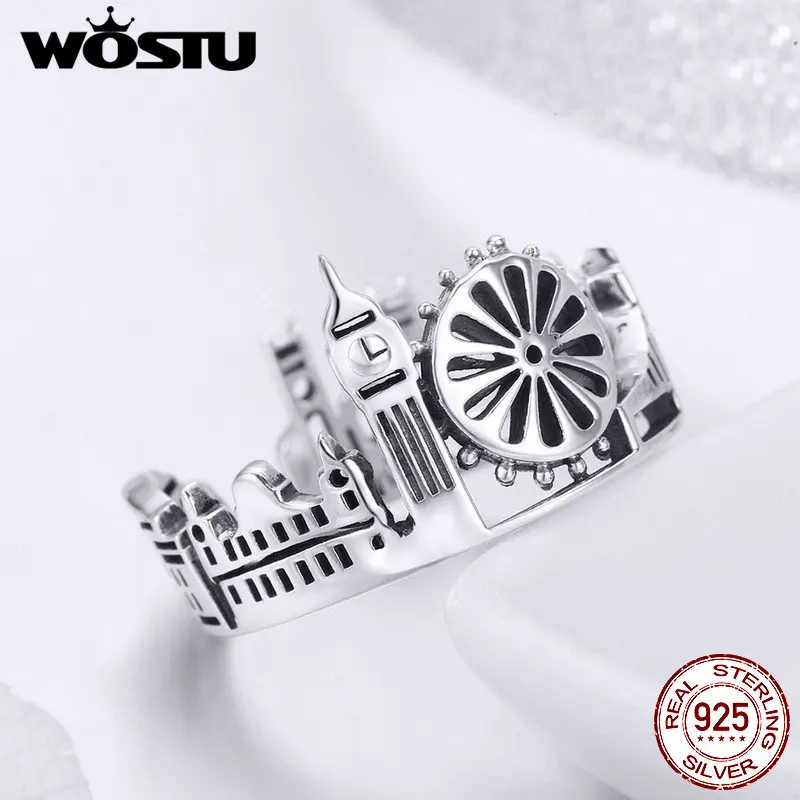 Женское Винтажное кольцо WOSTU романтичное в стиле панк из стерлингового серебра 925