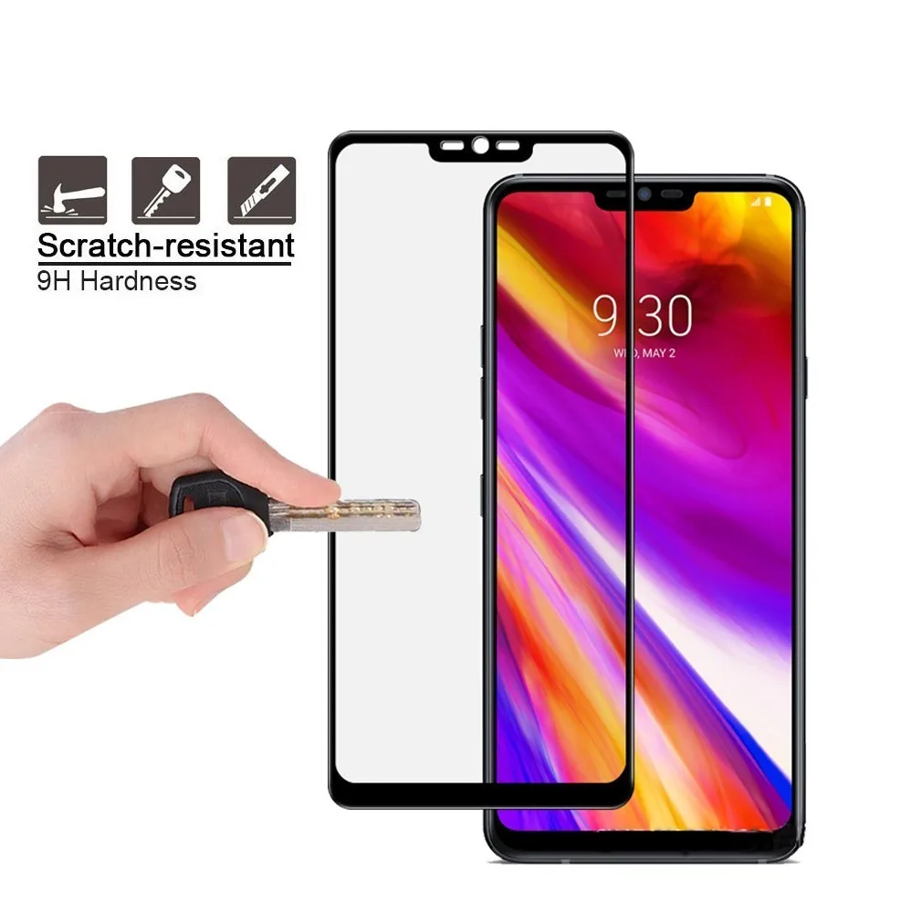 Для LG G7 ONE Fit f7 fit + Полное покрытие 0 3 мм 2.5D 9H закаленное стекло для защиты экрана от