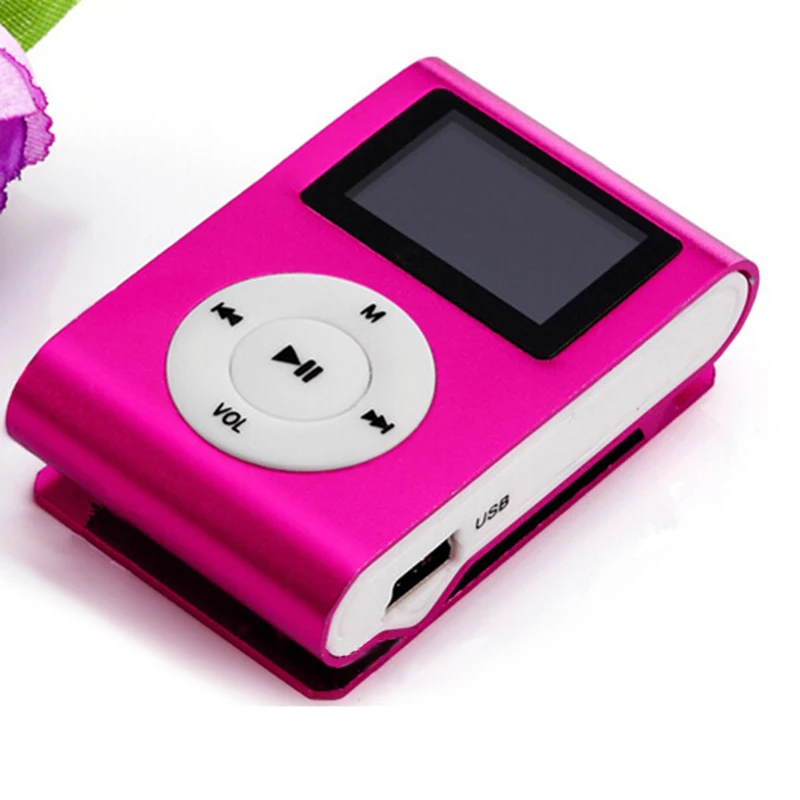 Мини mp3-плеер Карманный аудио USB зажим MP3-плеер ЖК-экран Поддержка 32 ГБ Micro SD TF карта