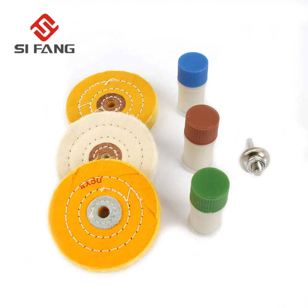 

SIFAN 3Pcs 4"(100mm) Quality Cotton Cloth Buffer Polishing Wheel Set Jewelry Abrasive Brush Dremel Accessories For Rotary Tools