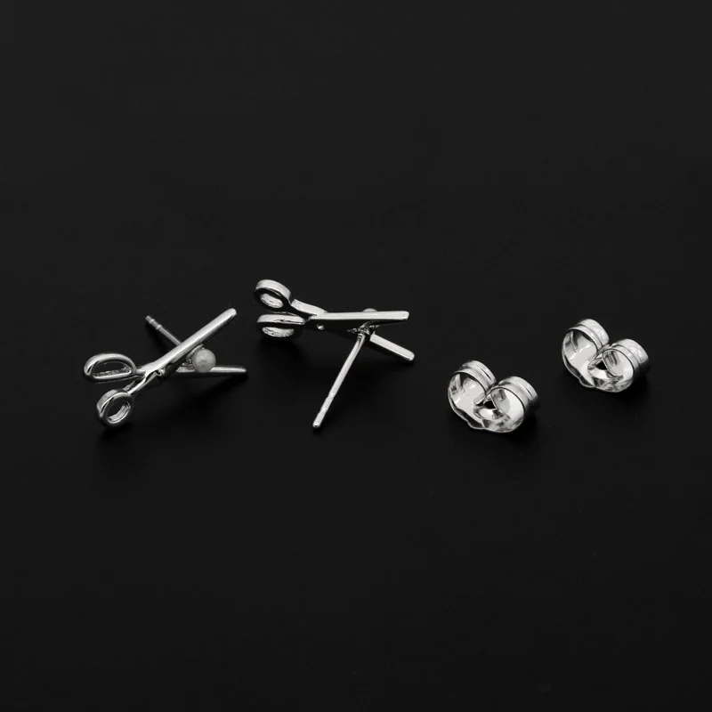 2 Pairs Scissor Stud Earrings Freshwater Pearls Earings Women Boucles D'oreilles Perle Kolczyki Perel Kupe Parel Oorbellen E2711 |