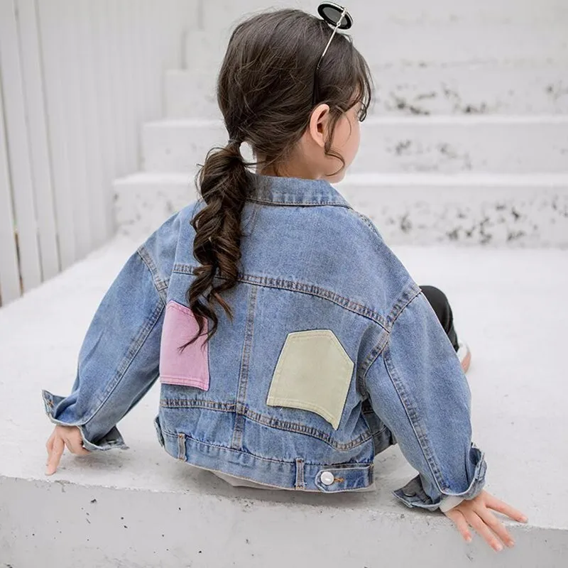 LILIGIRL новинка 2019 джинсовые куртки для девочек детская весенняя одежда