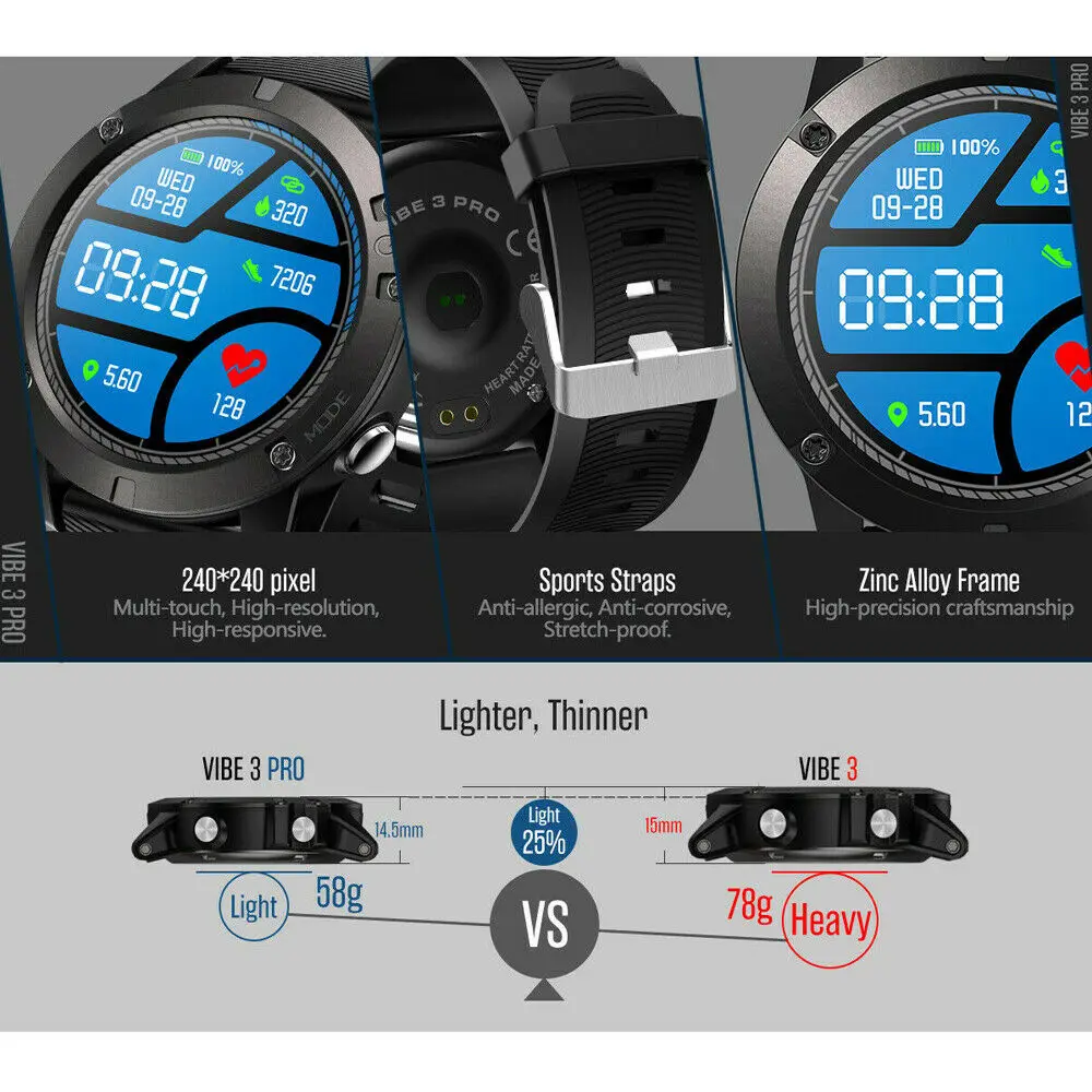 Bluetooth шагомер 1 3 дюйма умные часы монитор сердечного ритма P67 водонепроницаемые