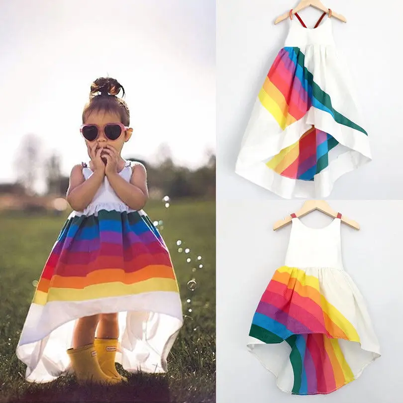 

Pudcoco Girl Dress 1Y-6Y Princess Kids Baby Girls Dress Flower Party Tutu Dress Irregular Dresses Clothes