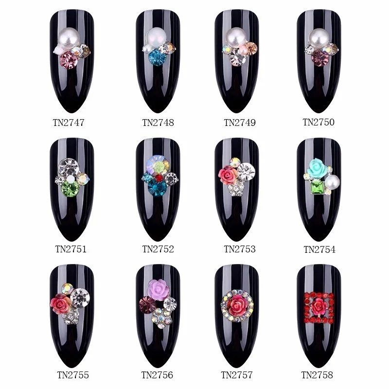 Blueness 10Pcs 3D Nail Stud DIY Nails Art Decorations Rhinestones Alloy Manicure UV Gel Polish Makeup Accessories | Красота и
