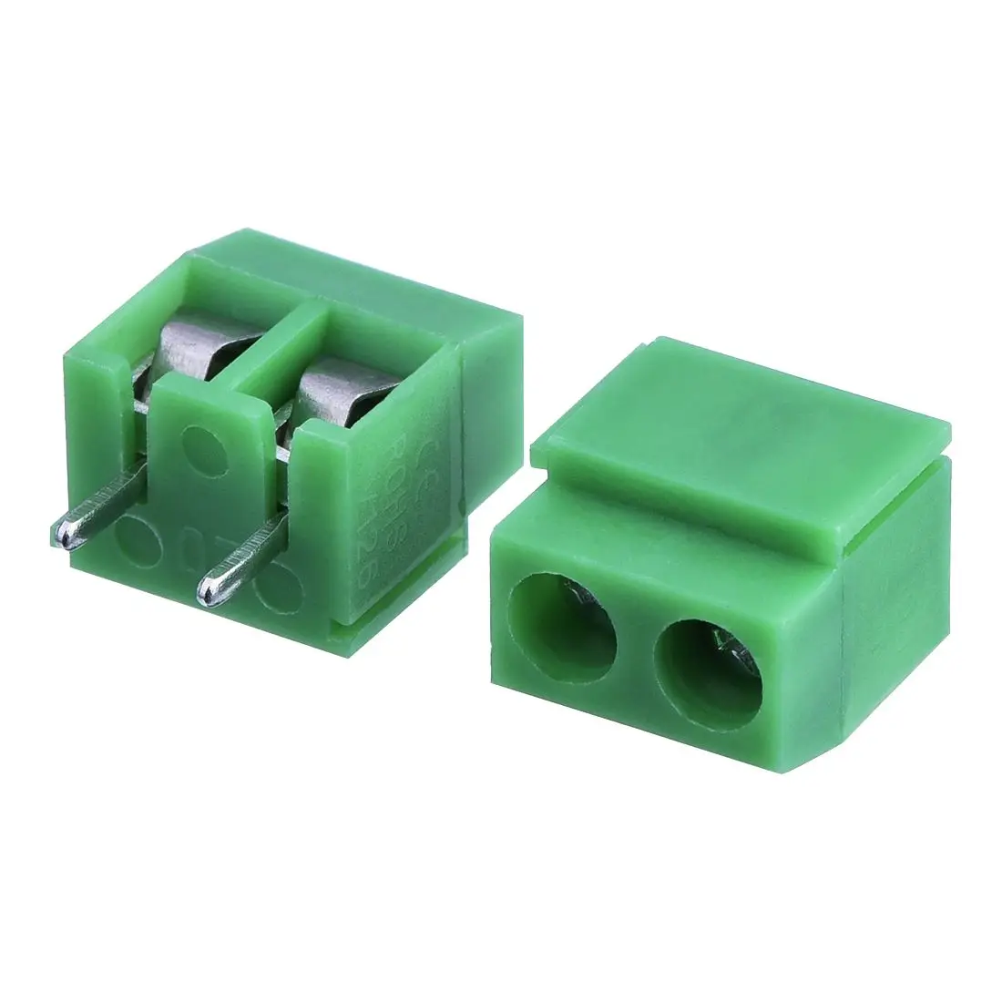 50 Pieces 2 Pin 5 mm Pinch PCB Mount Screw Terminal Block Connector 300V 10A (Green) | Обустройство дома