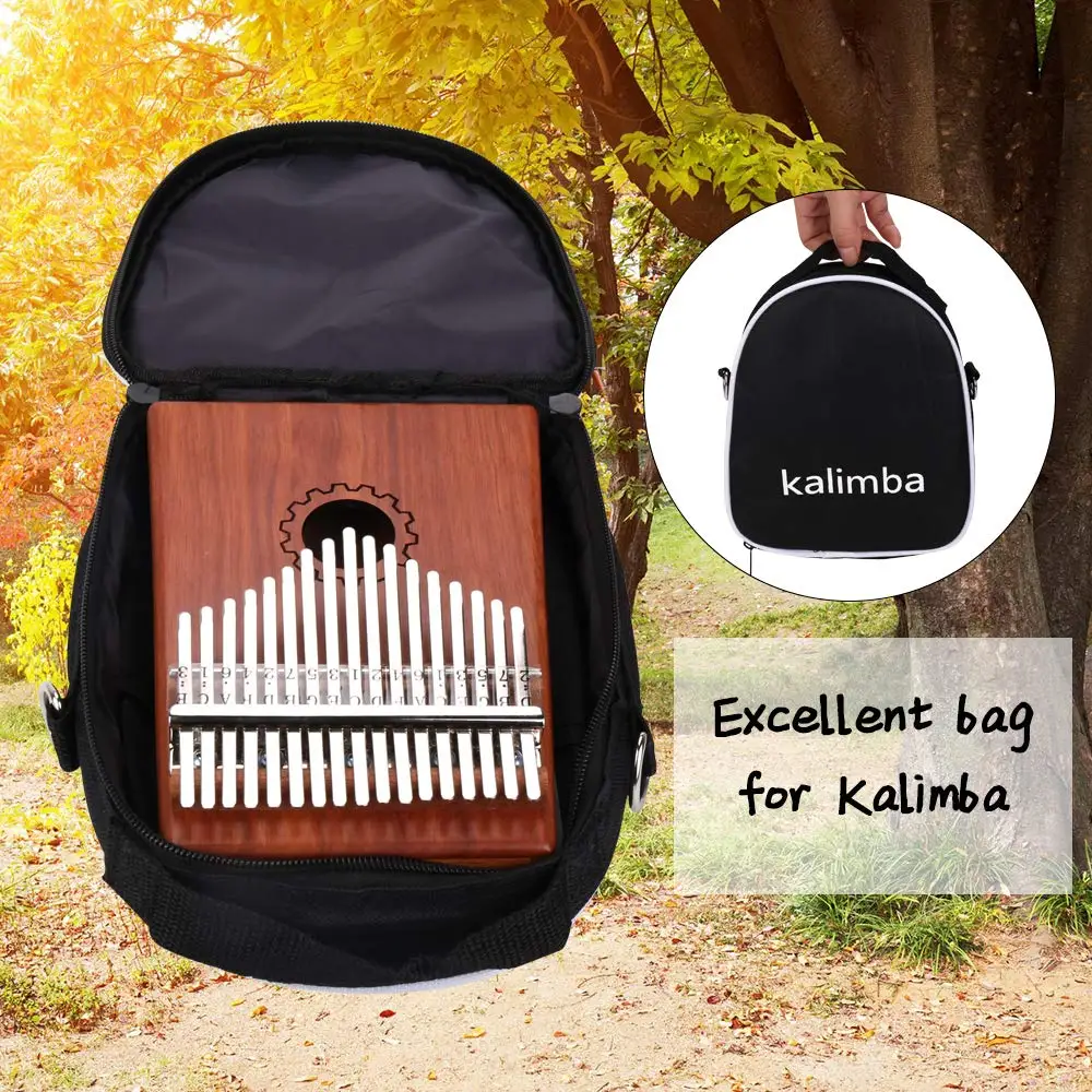SEWS-Kalimba Thumb Piano 17 Keys With Mahogany Wooden Bag Hammer And Music Book Perfect For Lover Beginners Chi | Спорт и