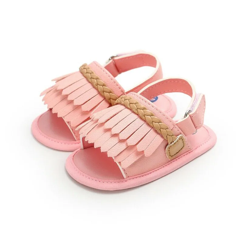 Baby summer Cute Girl Shoes Newborn Fashion Babe PU Crochet Tassel Kid Children First Walkers |