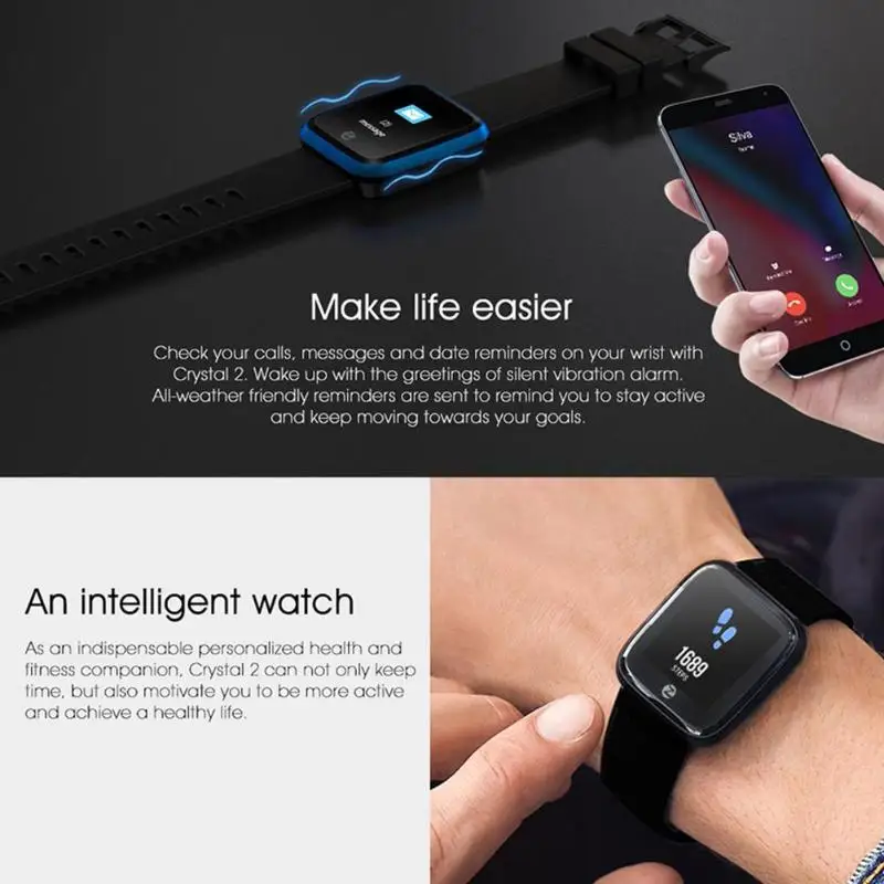 Смарт браслет Zeblaze Crystal 2 с сенсорным экраном 4 0 дюйма Bluetooth водонепроницаемый