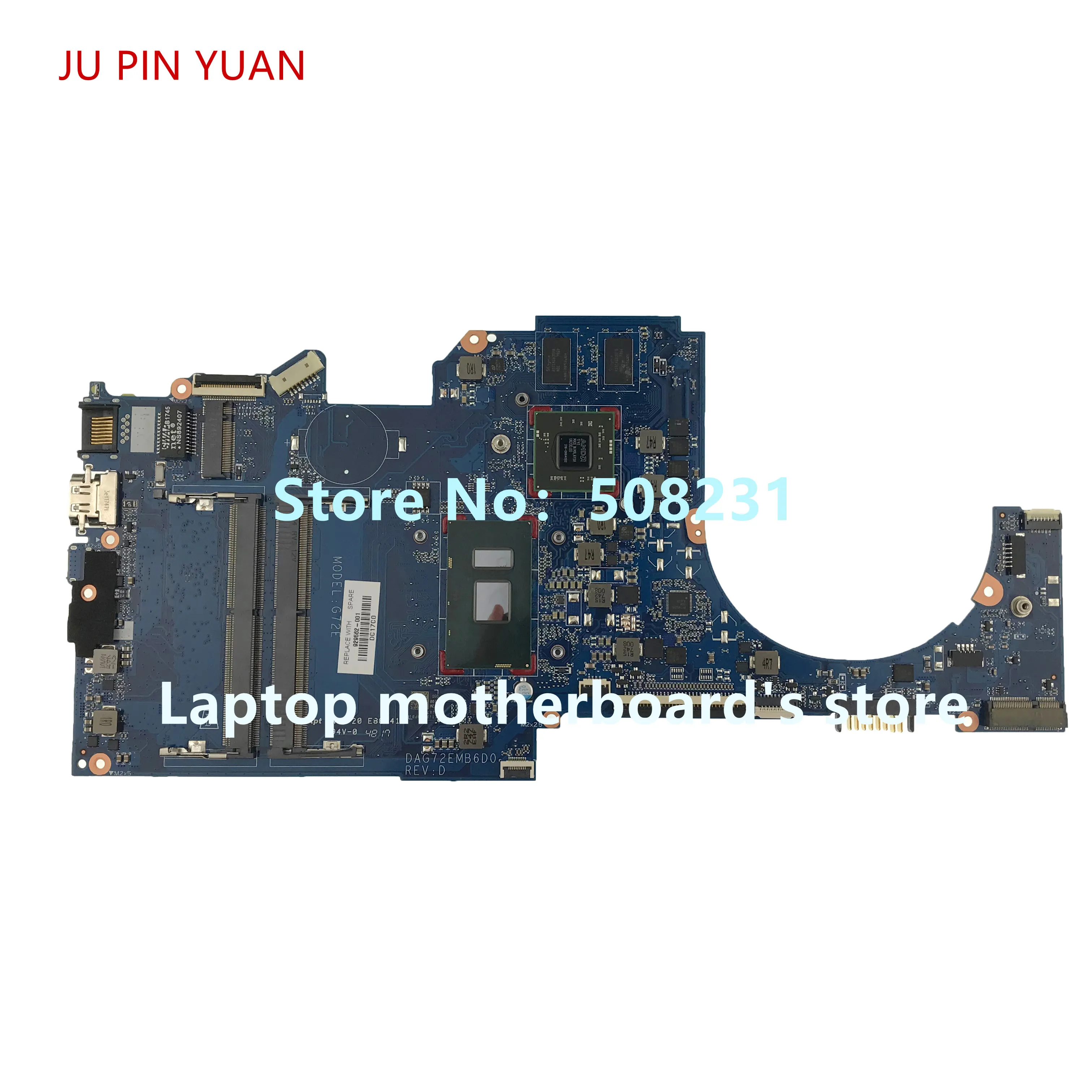 JU PIN YUAN 929562 601 G72E DAG72EMB6D0 материнская плата для ноутбука HP 14 BP bp038TX ноутбук ПК 530 дюйма