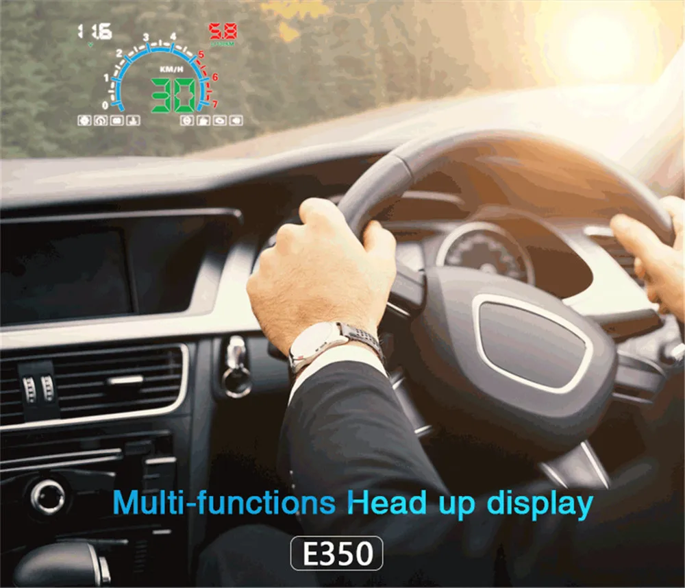 GEYIREN E350 5 8 &quotЭкран АВТО OBDII автомобиля HUD OBD2 головой вверх Дисплей км/ч