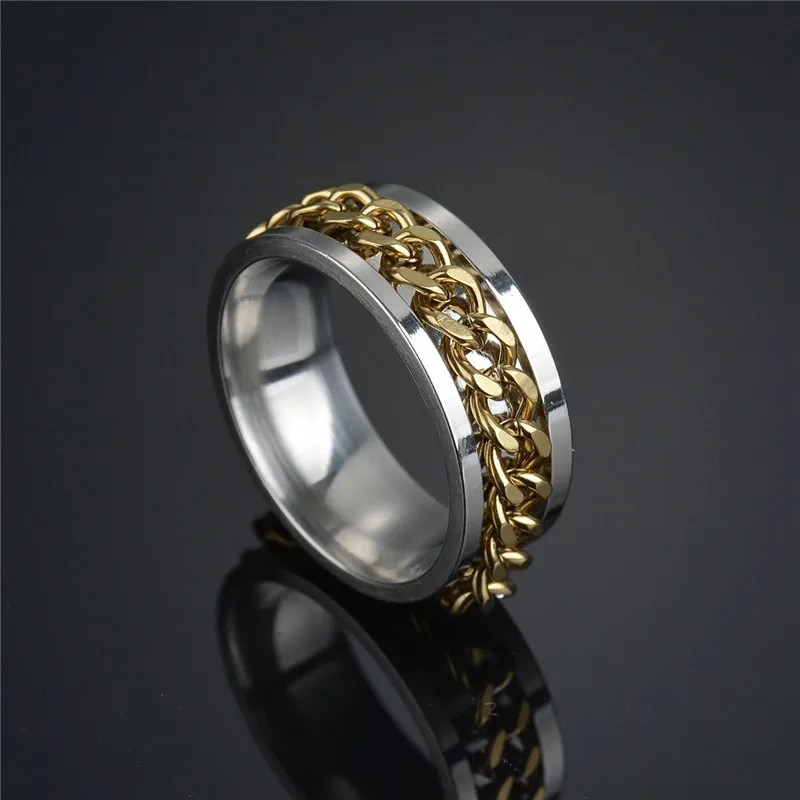 RONGQING 1pcs 2019 Party Rings Fashion Jewelry Stainless Steel chain for women man | Украшения и аксессуары