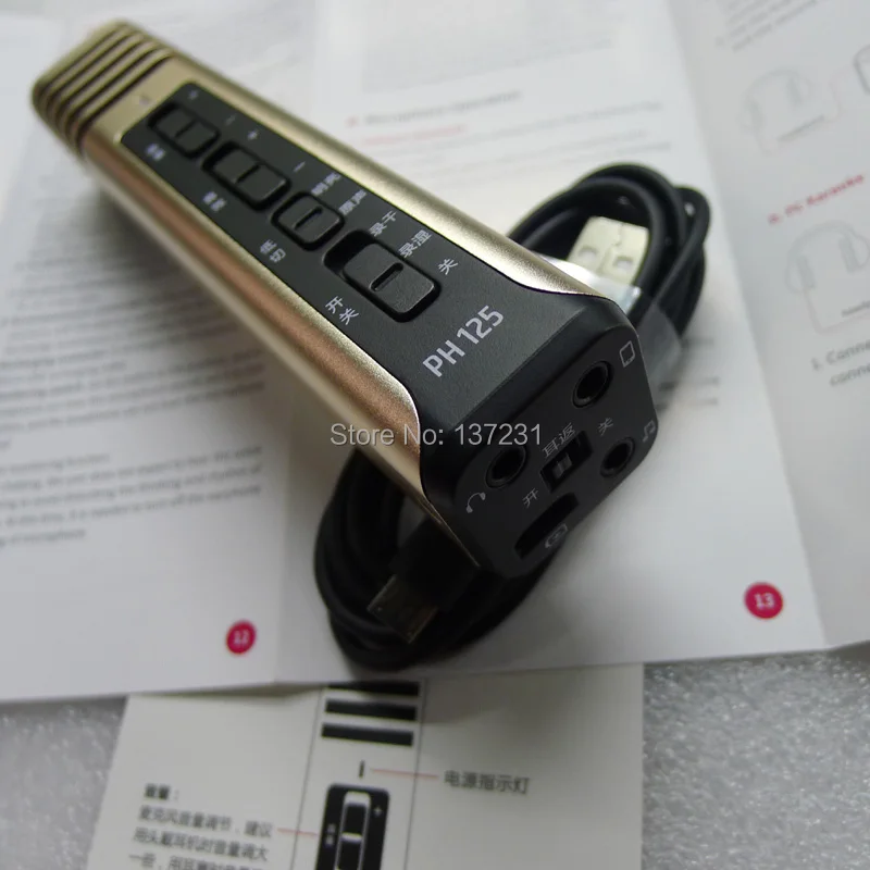 Takstar PH125 смартфон микрофон ПК и сотовый телефон караоке проводной ручной кардиоид