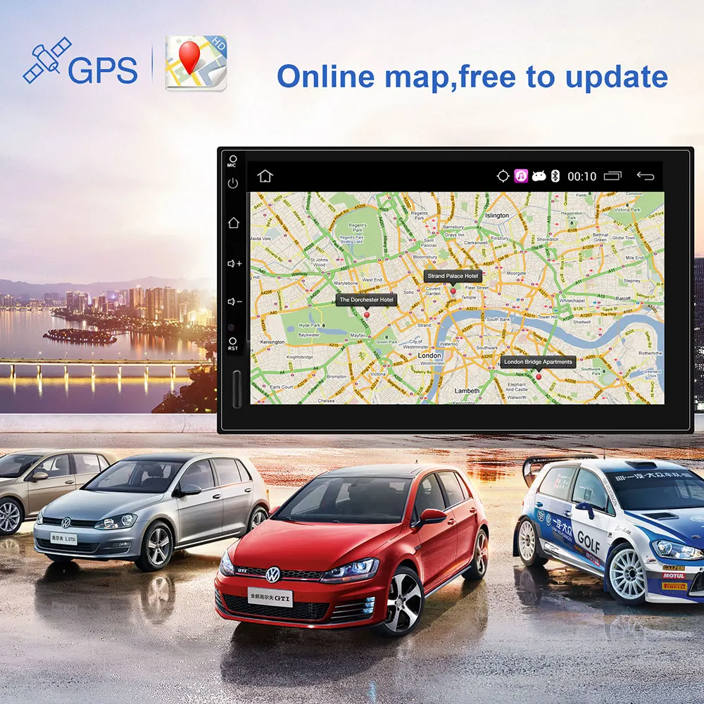 HD 1024*600 Экран радио GPS 2 DIN в автомобиль стерео плеер 7 &quotAndroid 5 1 Quad core 6 ГГц ПЗУ 16 Гб с