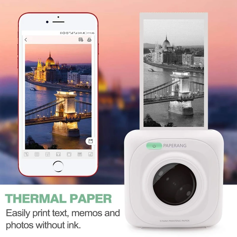 PAPERANG P1 Термальность принтер с печати документов Портативный Bluetooth 4 0 фотопринтер