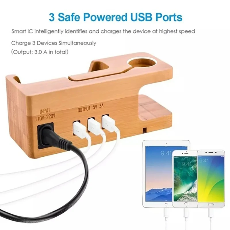 3 Порты и разъёмы Usb Зарядное устройство для наручных часов Apple Watch телефон