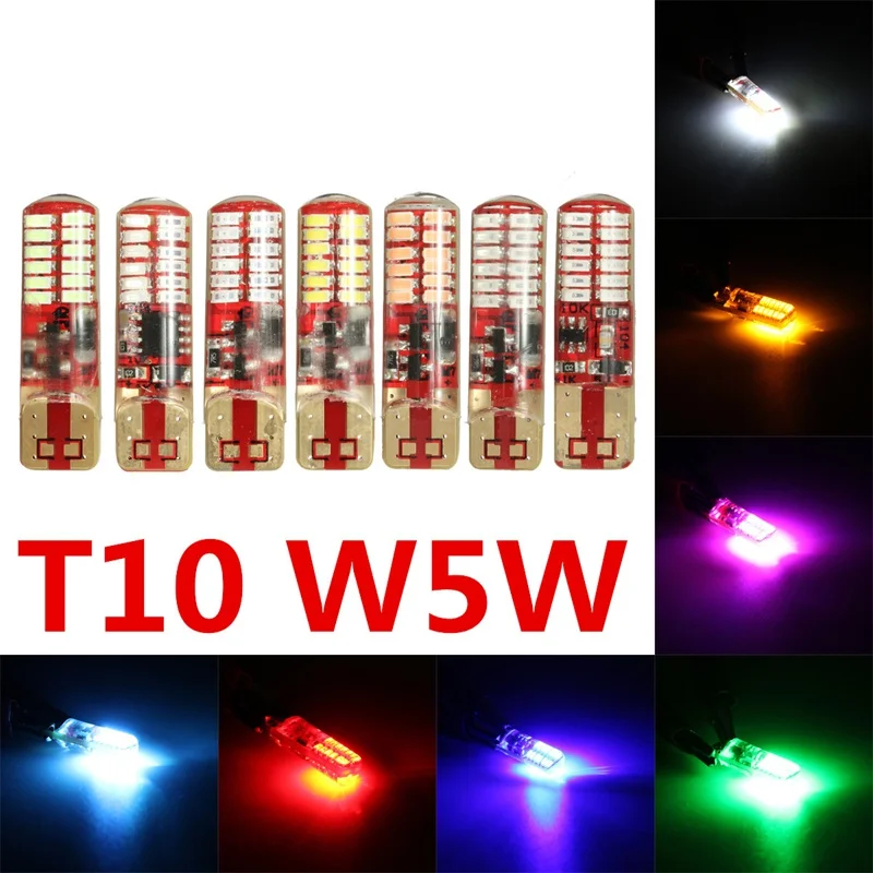 1 шт. светодиодный боковый стробоскоп W5W с силикагелем 194 168 3014 24 SMD мигающий