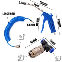 new dust blows tool set hose air duster with 5m recoil hose multi function truck dust blower clean nozzle blow spray set