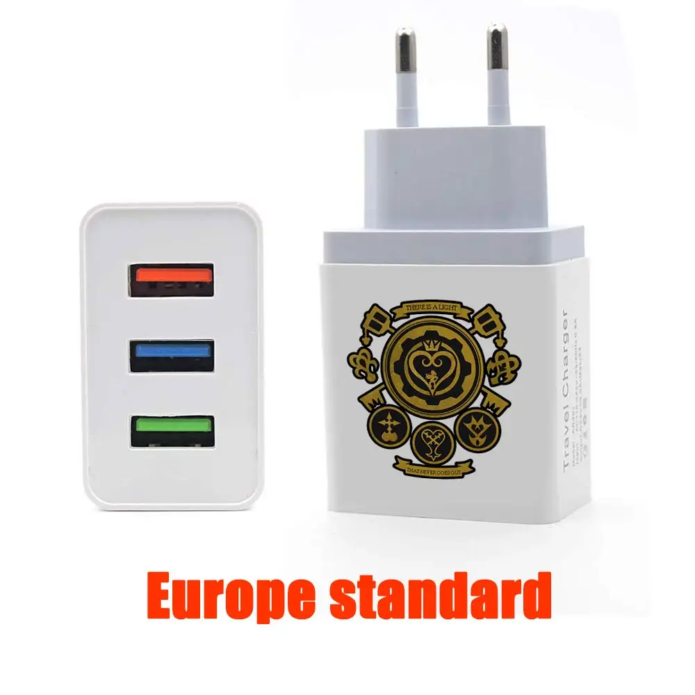 SingFly игры Kingdom Hearts Европы Стандартный 3-Порты и разъёмы USB Wall Зарядное устройство