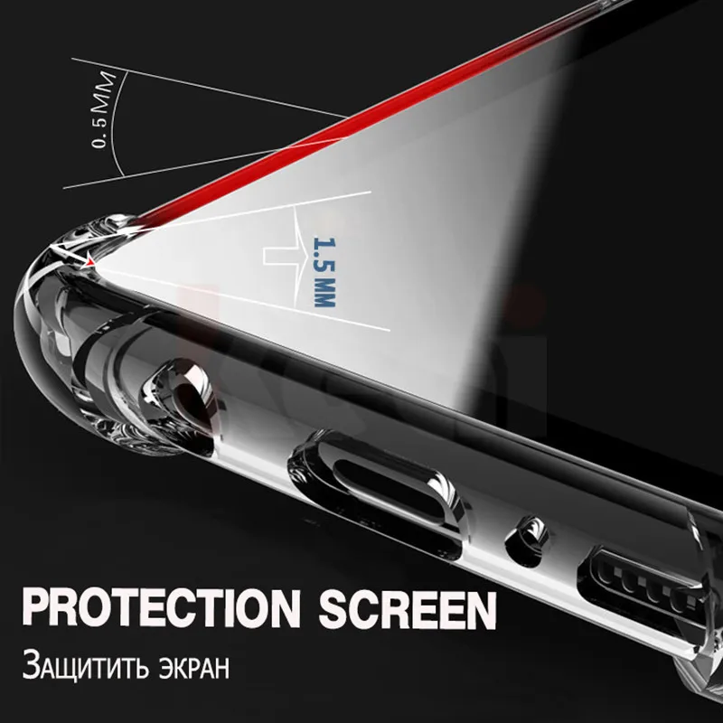 Роскошный мягкий ТПУ противоударный чехол для Samsung Galaxy S8 S9 плюс Прозрачная