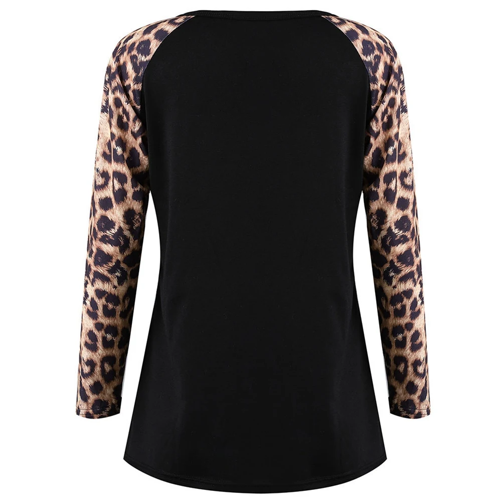 Для женщин Мода O средства ухода за кожей Шеи карман сращивания Leopard трикотажная