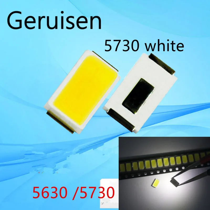 SMD СВЕТОДИОДНЫЙ 5730 5630 чип 50 55 лм 0 5 Вт Холодный белый 10000K светодиод