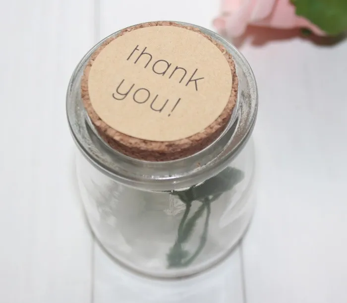 

Stock Thank you diy gift sticker seal stickers 1.5inch 38mm round kraft sealing stickers 300pcs lot