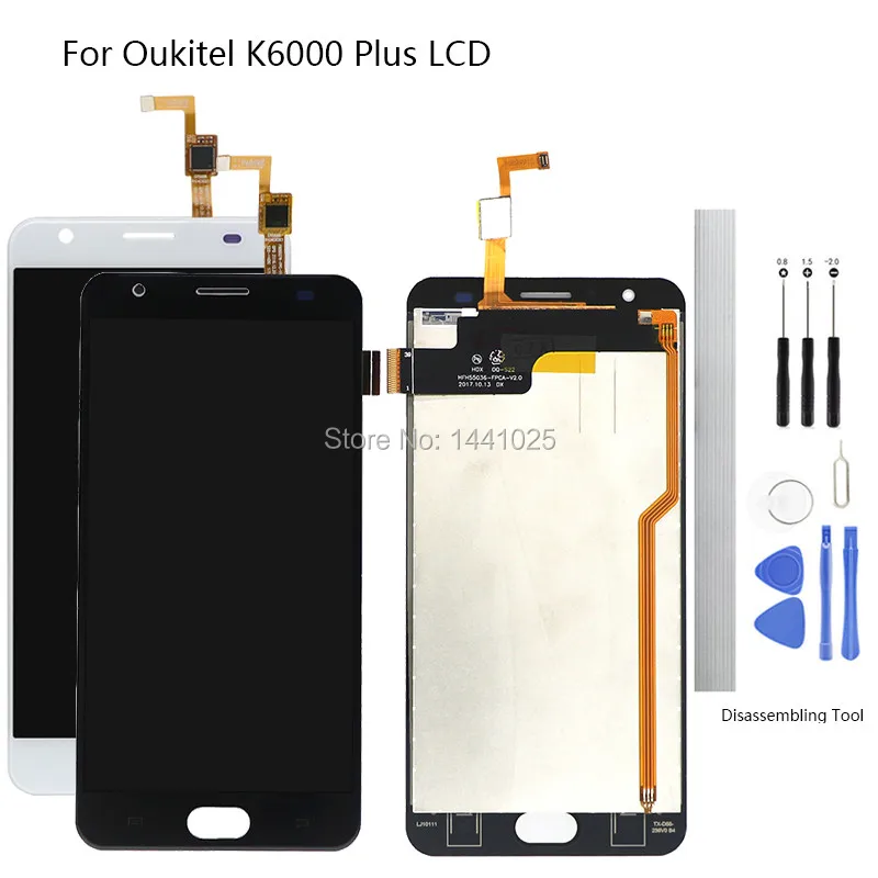 Сменный экран дисплея для Oukitel K6000 Plus ЖК сенсорный 5 дюйма черный белый