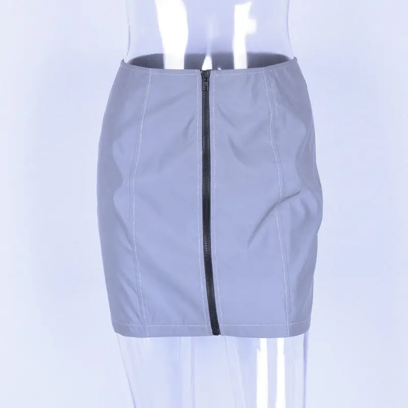 Женская Сексуальная мини-юбка на молнии блестящая юбка из искусственной кожи
