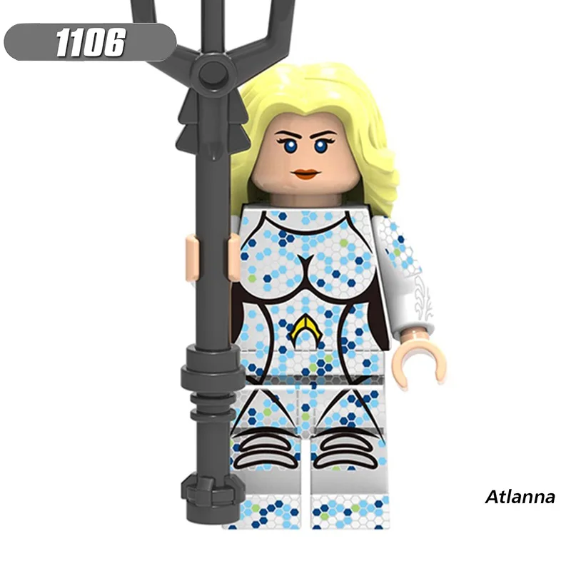 Конструктор Legoed DC с миниатюрными супер героями Aquaman Black Manta Vulko Atlanna Mera Arthur Curry Nereus Orm