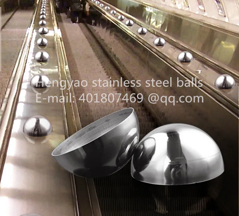 

Silver Dia 180mm 18cm 304 stainless steel hollow hemispherical polished mirror elevator decorative hemisphere steel tube cover