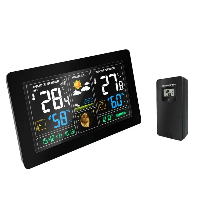 Цветные часы с большим экраном для прогноза погоды беспроводное радио