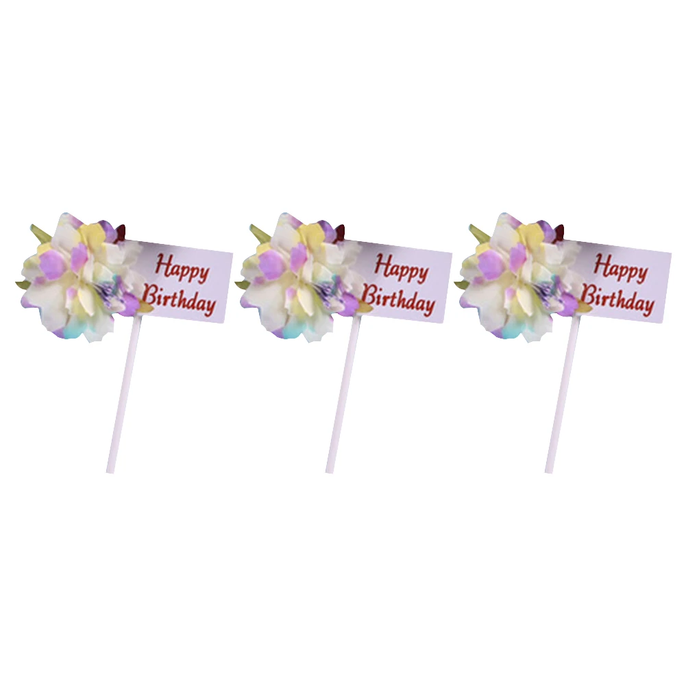3 Pcs Торт фигурки жениха и невесты цветочный дизайн пики для торта украшение
