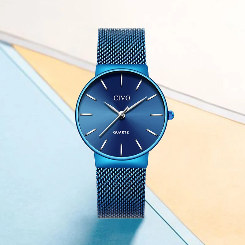CIVO модные простые часы женские роскошные элегантные тонкие кварцевые наручные