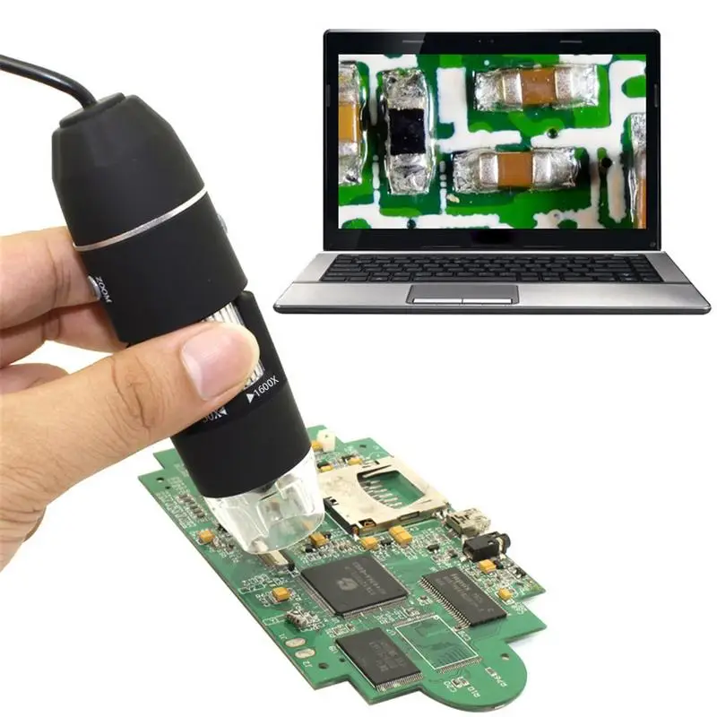 Цифровой электронный микроскоп 1 600x 2 МП USB портативный с 8 светодиодными экранами
