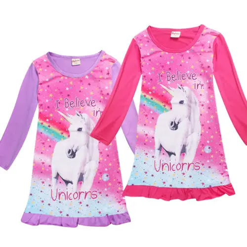 4-10T Unicorn Children Kids Girl Dress Princess Party Clothes Long Sleeve | Детская одежда и обувь